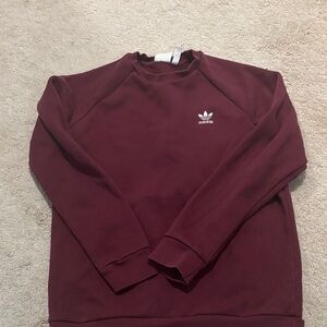 Adidas Men's Maroon Crewneck Sweater